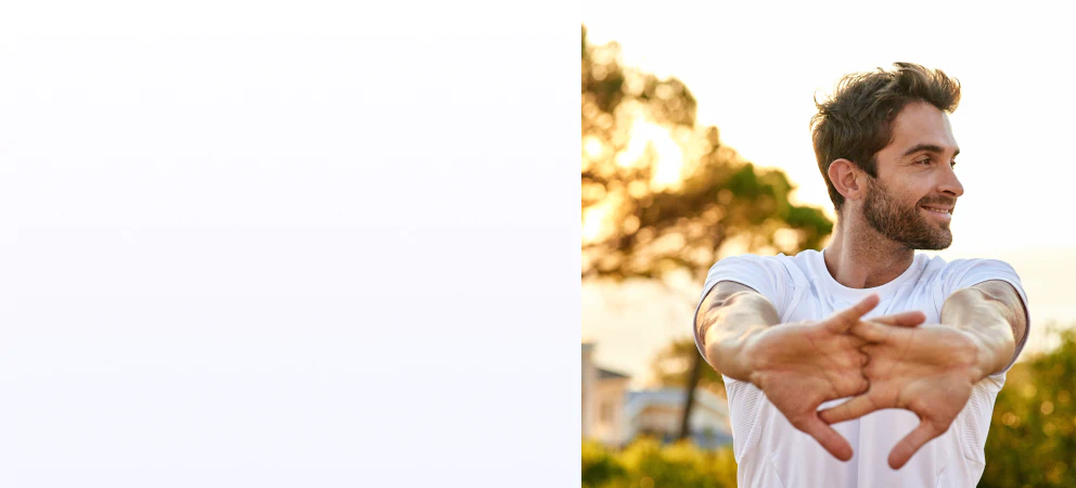 Happy man enjoying a healthy lifestyle