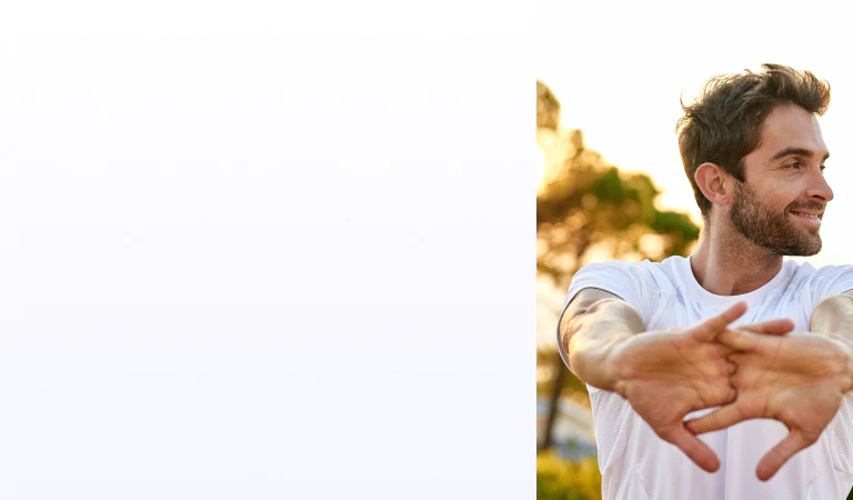 Happy man enjoying a healthy lifestyle