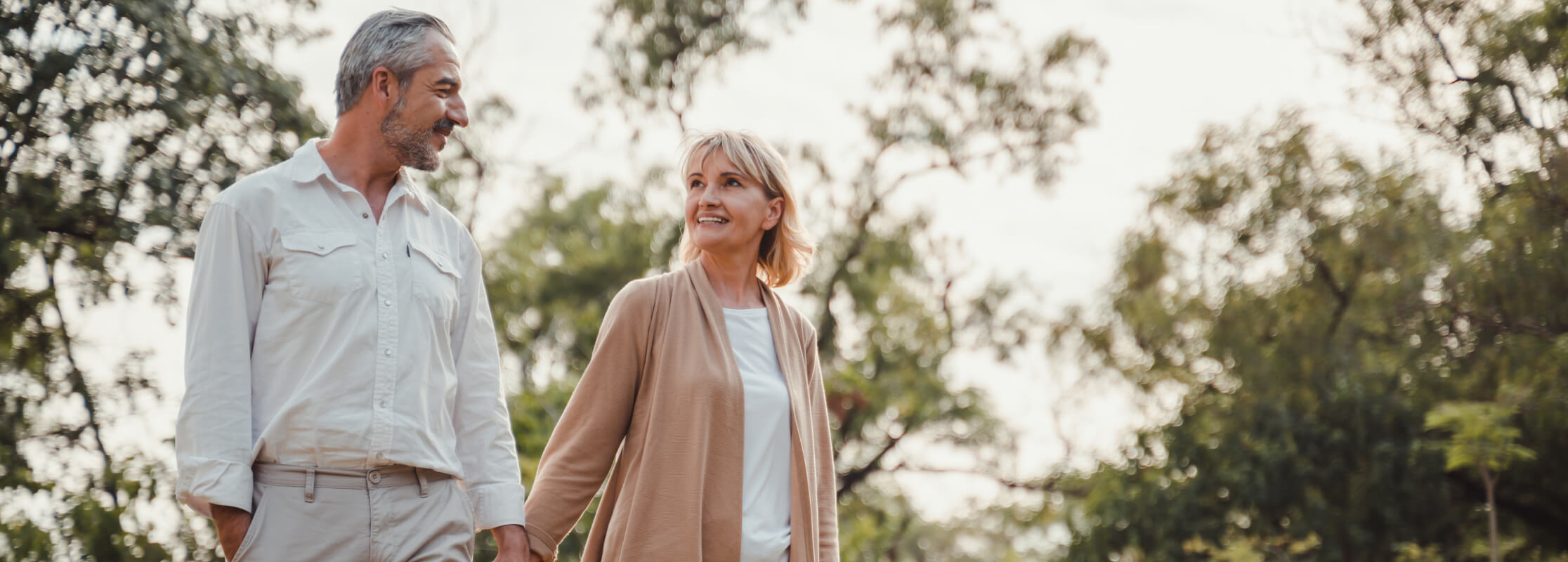 mature couple walking